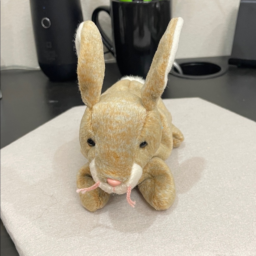 Bunny Stuffed Animal in Tan and Cream Soft Cuddly Toy “Nibbly” born in 1999